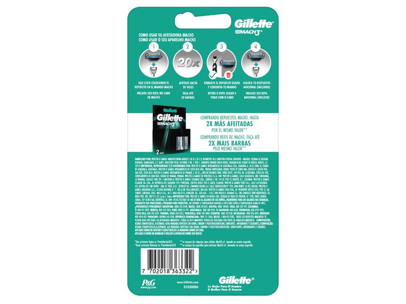 Kit-M-quina-Para-Afeitar-Recargable-Gillette-Mach3-1-Unidad-Repuestos-2-Unidades-2-13050