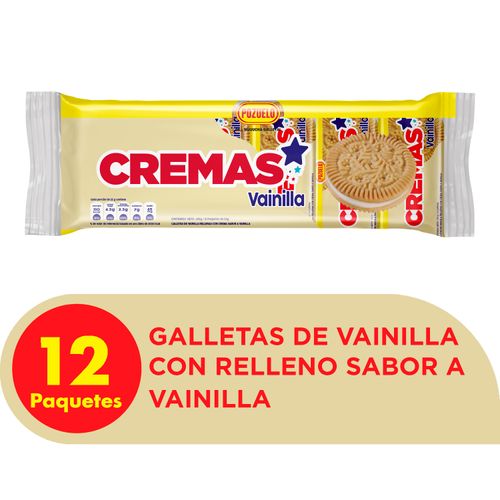 Galletas de Vainilla Pozuelo con relleno sabor a Vainilla -12 uds/265g