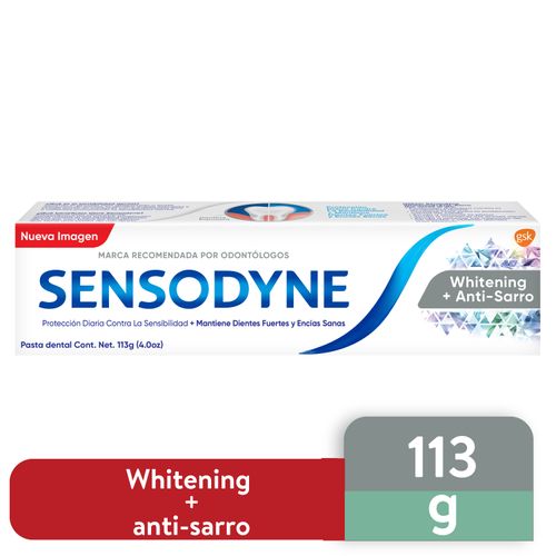 Crema Dental Sensodyne Whitening y anti sarro -113g