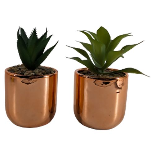 Planta Artificial Mainstaya Con Maceta Rose Gold