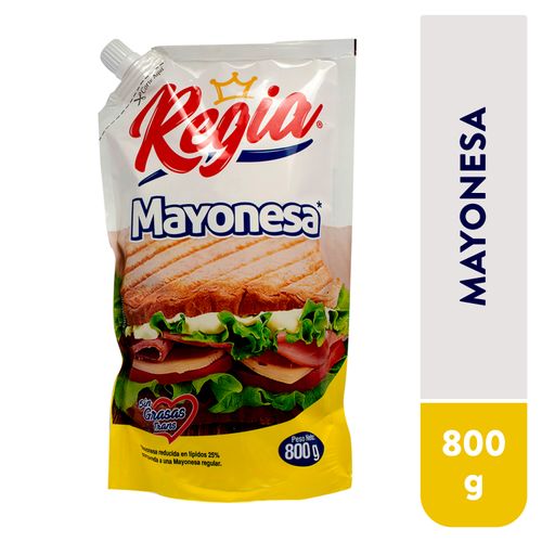 Mayonesa Regia Sin Grasas Trans Doypack - 800 g
