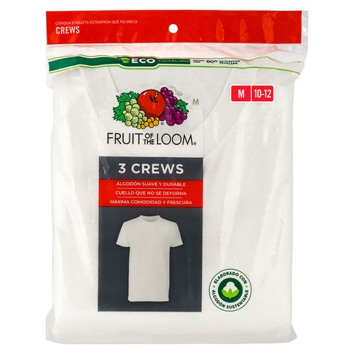 Camiseta Fruit Of The Loom para Niño Color Blanco Talla M