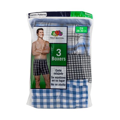 3 Pack Boxer Tejido Plan Fruit of the Loom Talla S