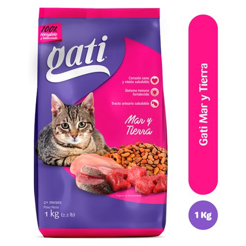 Alimento Gati Para Gato Adulto Mar Y Tierra, Más 2 Meses - 1kg