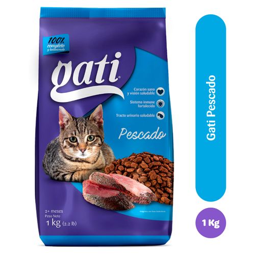 Alimento Gati Para Gato Adulto Sabor A Pescado, Más 2 Meses - 1kg