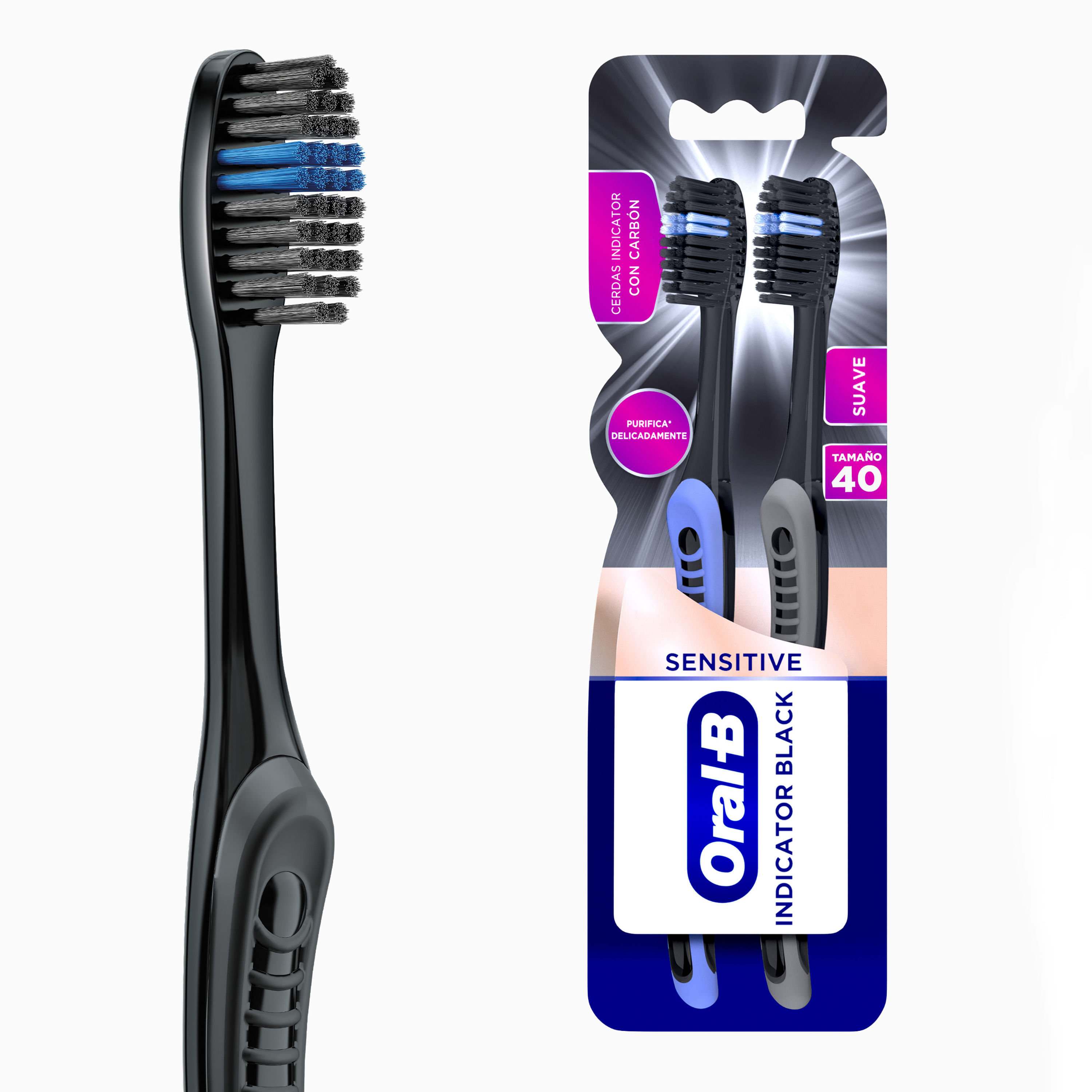 Temporizador Tranvía querido Comprar Cepillo Dental Marca Oral-B Indicator Black Charcoal Suave - 2Uds |  Walmart Honduras