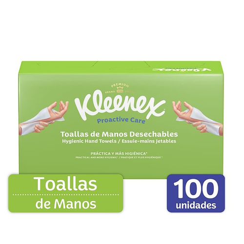 Toallas De Manos Desechables Kleenex - 100Uds