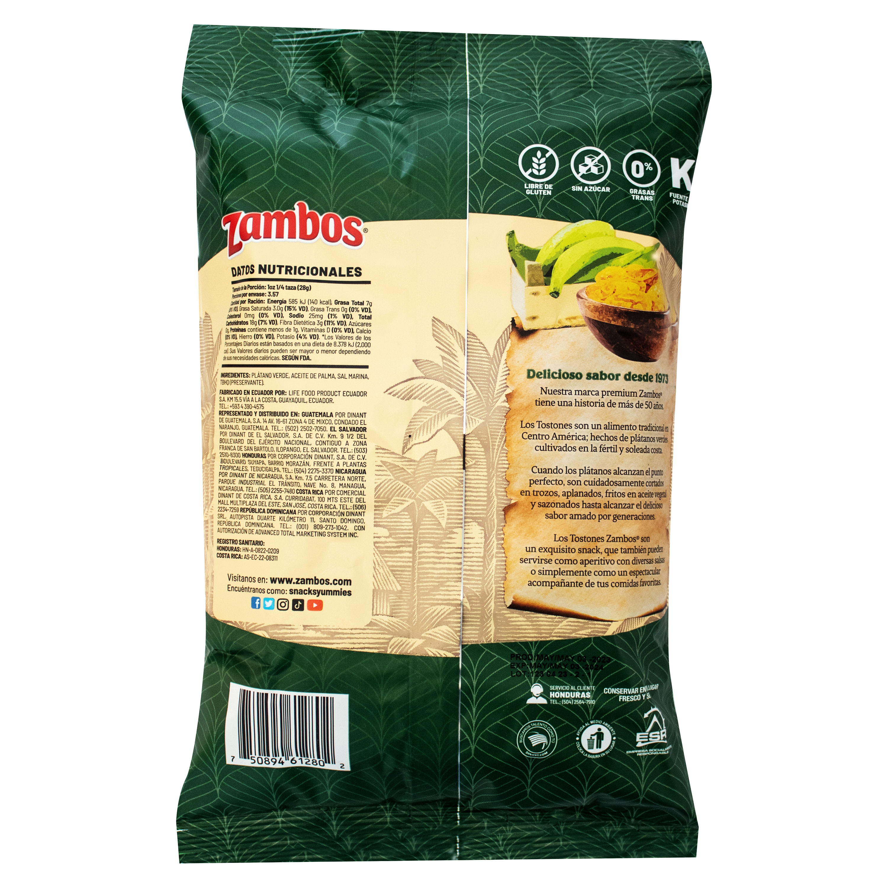 Comprar Tostones Originalles con Sal Zambos - 100gr | Walmart Honduras