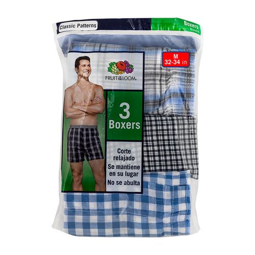 Boxer Fruit Of The Loom Tejid Plan Color Blanco 3 Pack Talla L