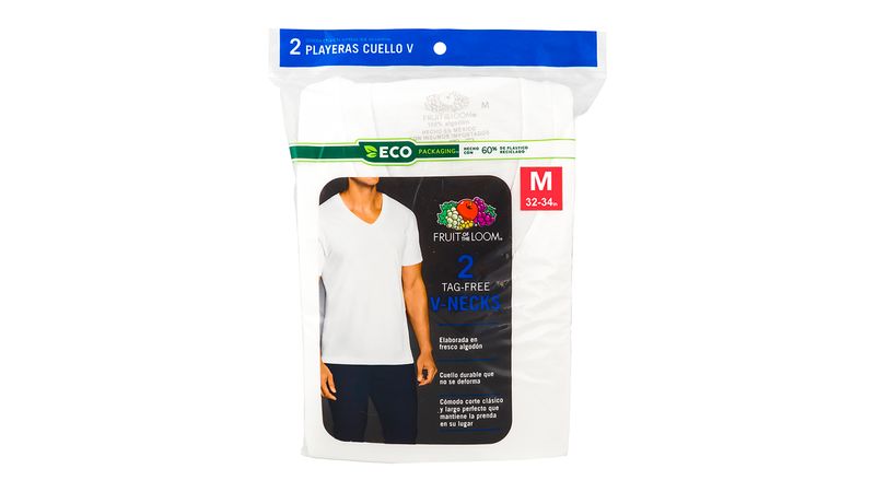 Comprar Camiseta Fruit Of The Loom Cuello V Color Blanco 2 Pack Talla M Walmart Honduras