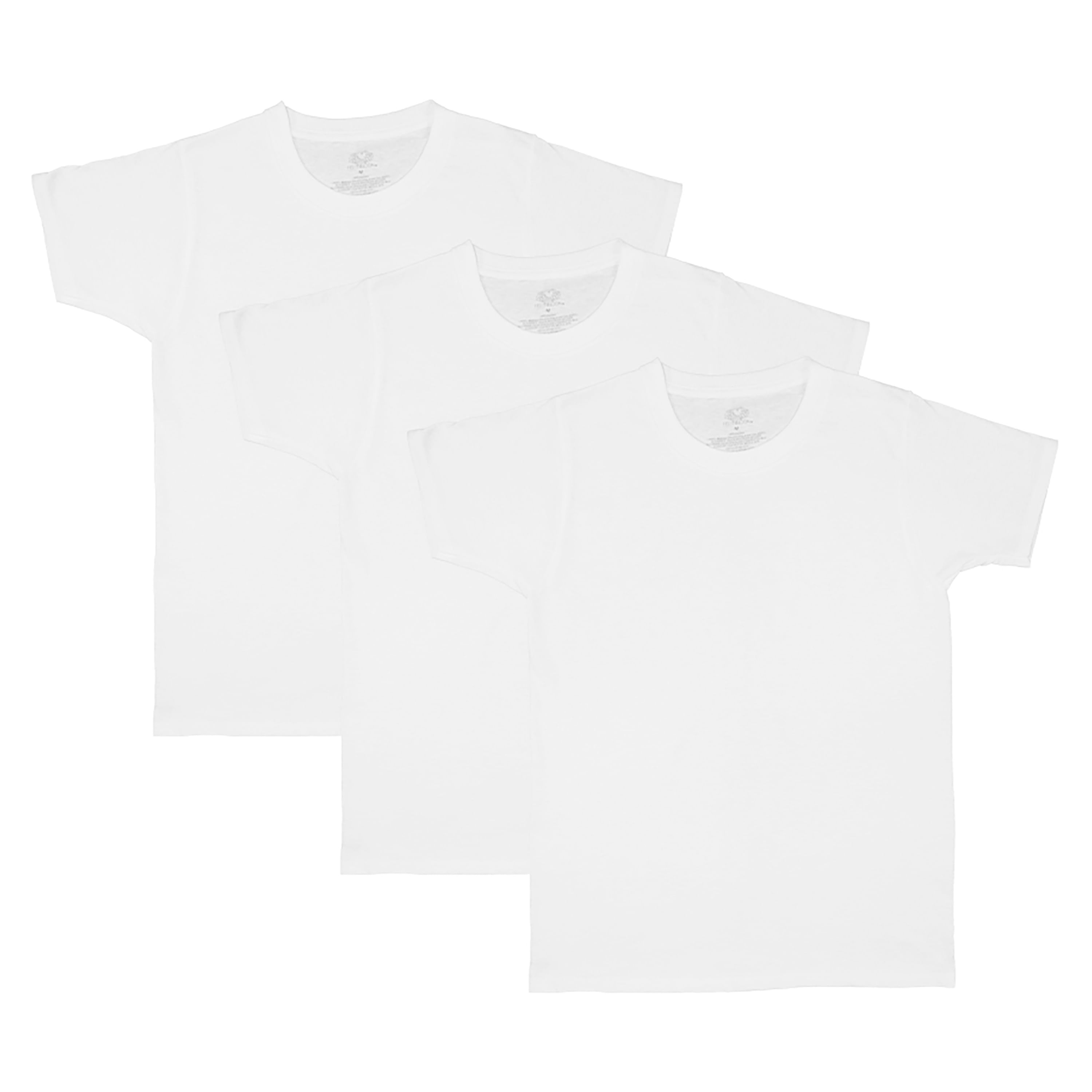  Fruit of the Loom Paquete de 5 camisetas blancas para niños,  talla L, color blanco, Blanco : Ropa, Zapatos y Joyería