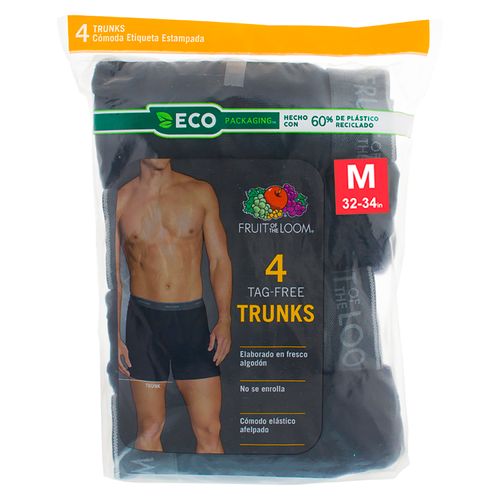 Boxer Fruit Of The Loom Ajustado Corto Color Negro 4 Pack Talla M