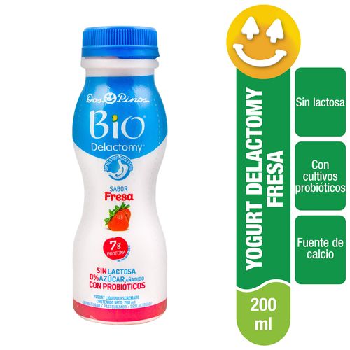 Yogurt Dos Pinos Liquido Delactomy Fresa - 200ml