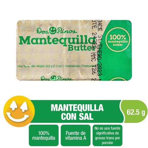 Mantequilla Dos Pinos Amarilla Barra - 62.5gr