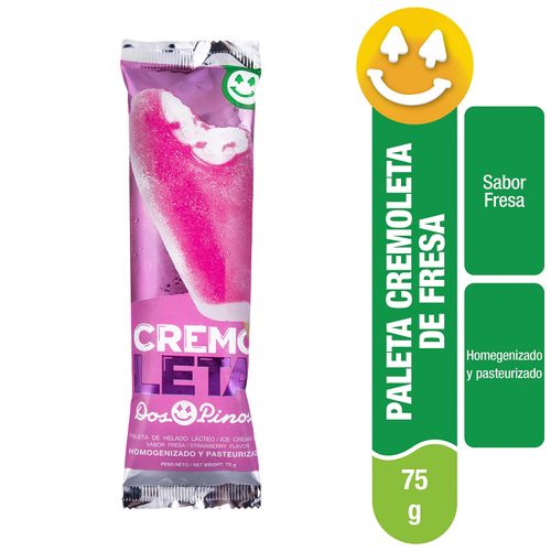 Helado Dos Pinos Paleta Cremoleta Fresa - 75g