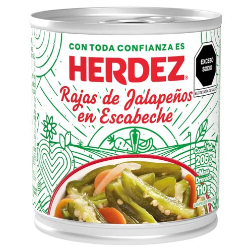 Chile Jalapeños Herdez Rajas 205gr