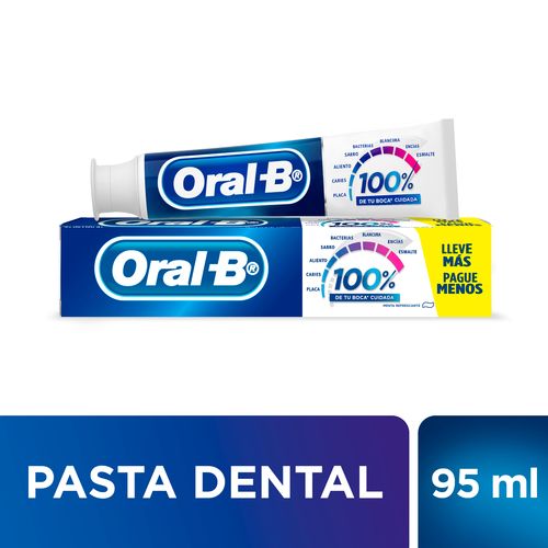 Pasta Dental Oral-B 100% Menta Refrescante Con Flúor - 95ml