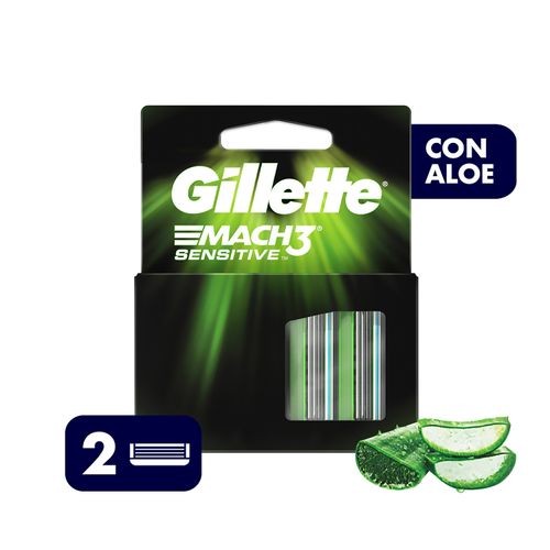 Repuestos Para Afeitar Gillette Mach3 Sensitive 2 Unidades