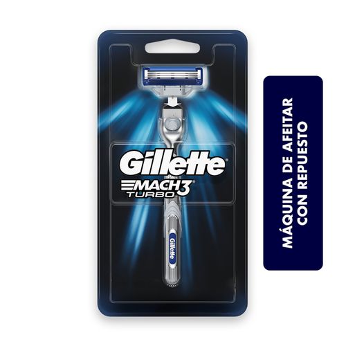 Afeitadora Recargable para hombre Gillette Mach3 Turbocon banda lubricante 30% más grande 1 unidad