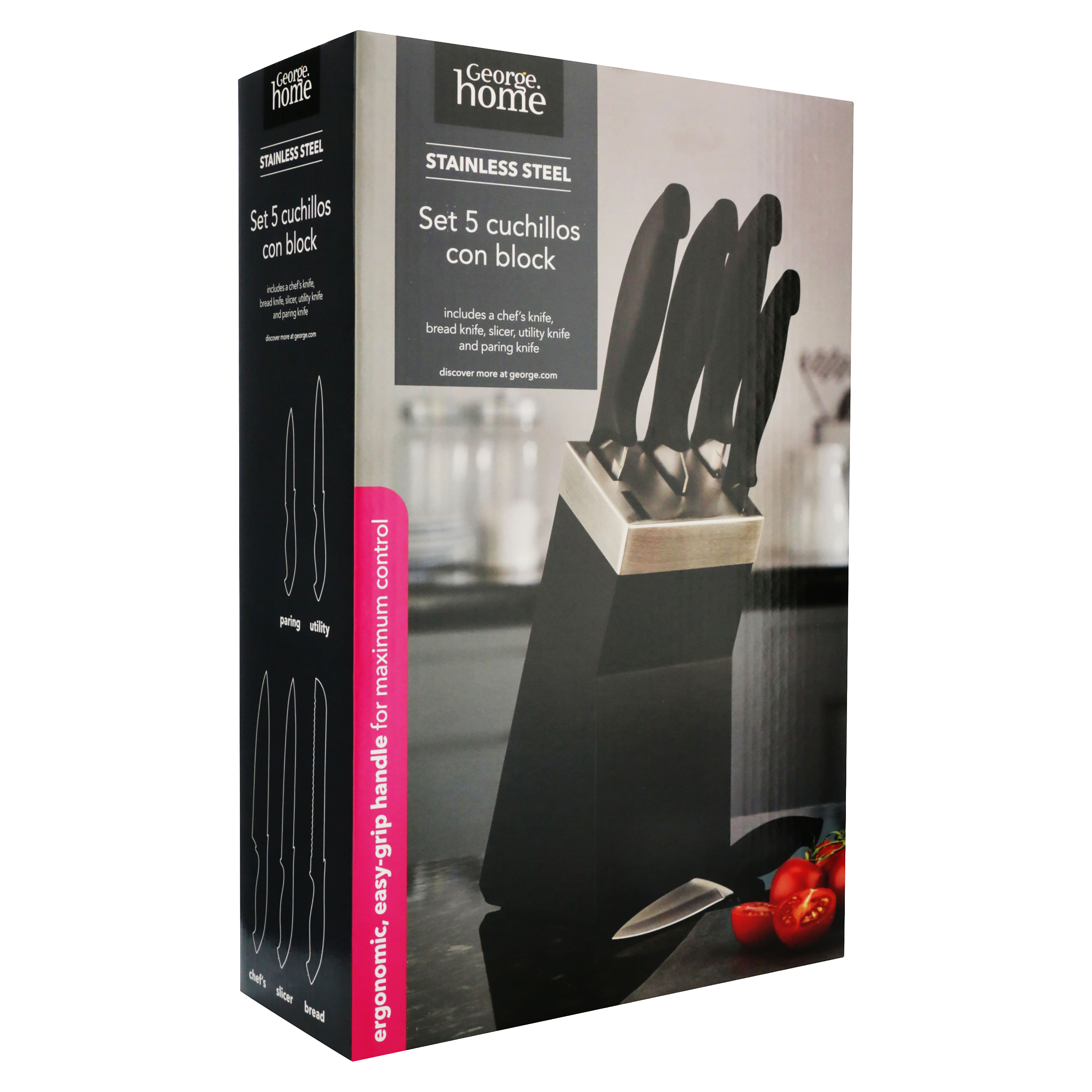 Comprar Set 5 Cuchillos Con Block Home Walmart Honduras