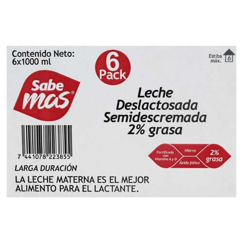 Leche Deslactosada Sabemas Uht 6Pack 6000ml