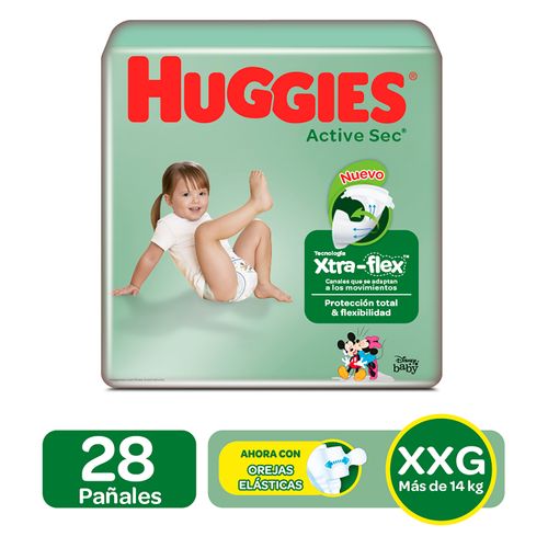 Pañales Huggies Active Sec Etapa 5/XXG 28U