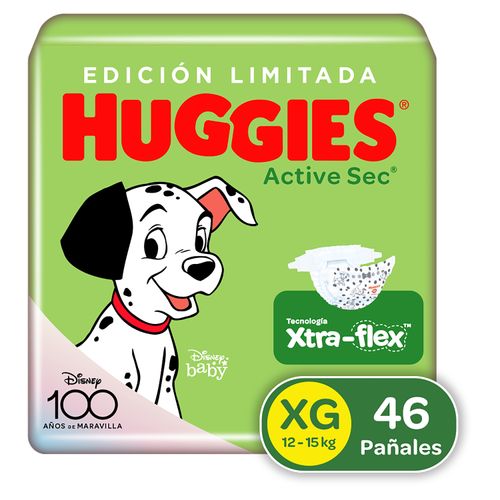 Pañales Huggies Active Sec Etapa 4/XG Xtra-Flex, 12-15kg  - 46Uds