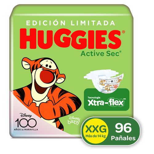 Pañales Huggies Active Sec Etapa 5/XXG Xtra-Flex, Más De 14kg, Edición Limitada Disney - 96Uds