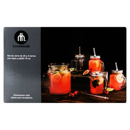 Set Hometrends pichel de vidrio y vasos con asa. Modelo:SD-CAM1014