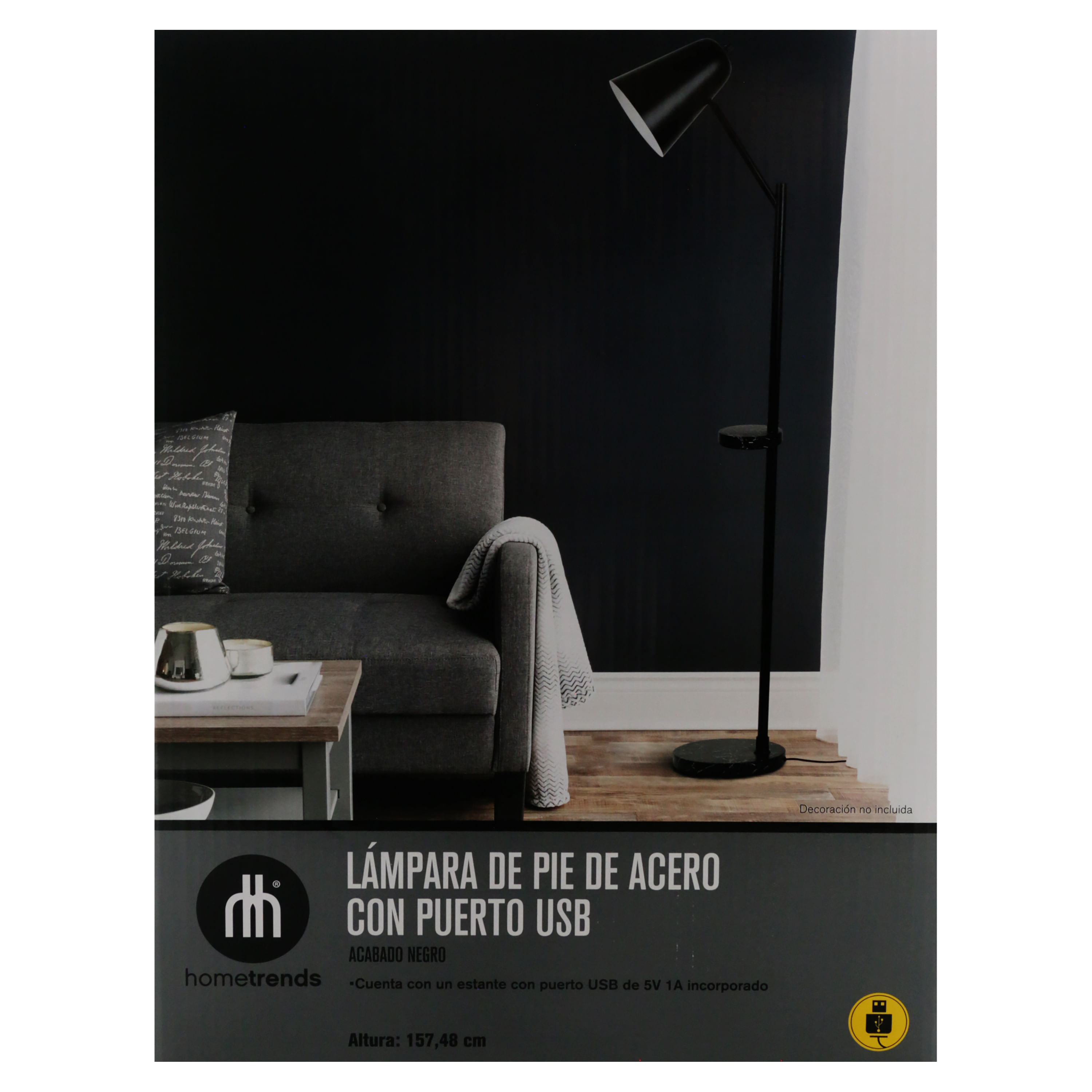 Lavish Home - Lámpara de pie, de pie alto con pantalla LED incluida,  estantería de almacenamiento de 3 niveles para organización de decoración  de
