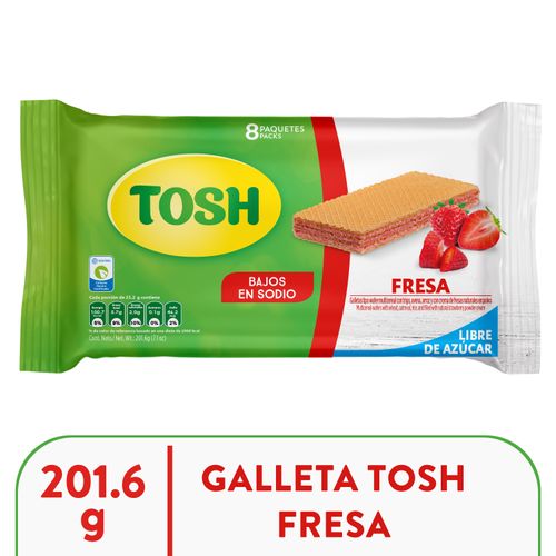 Galletas Wafer Tosh Sabor Fresa - 201.6gr