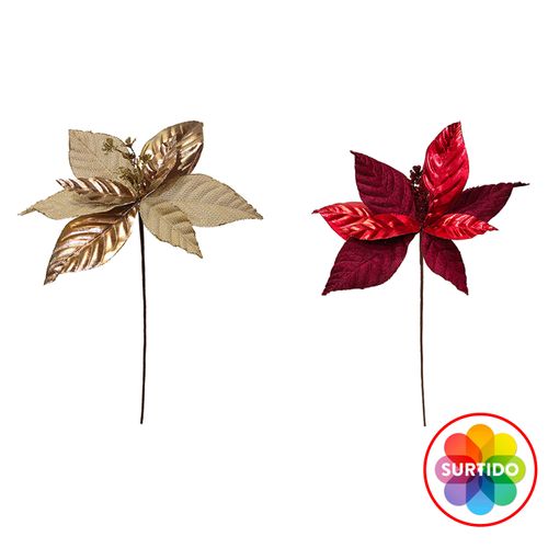 Pick Flor De Navidad Roja 40Cms Wmbd
