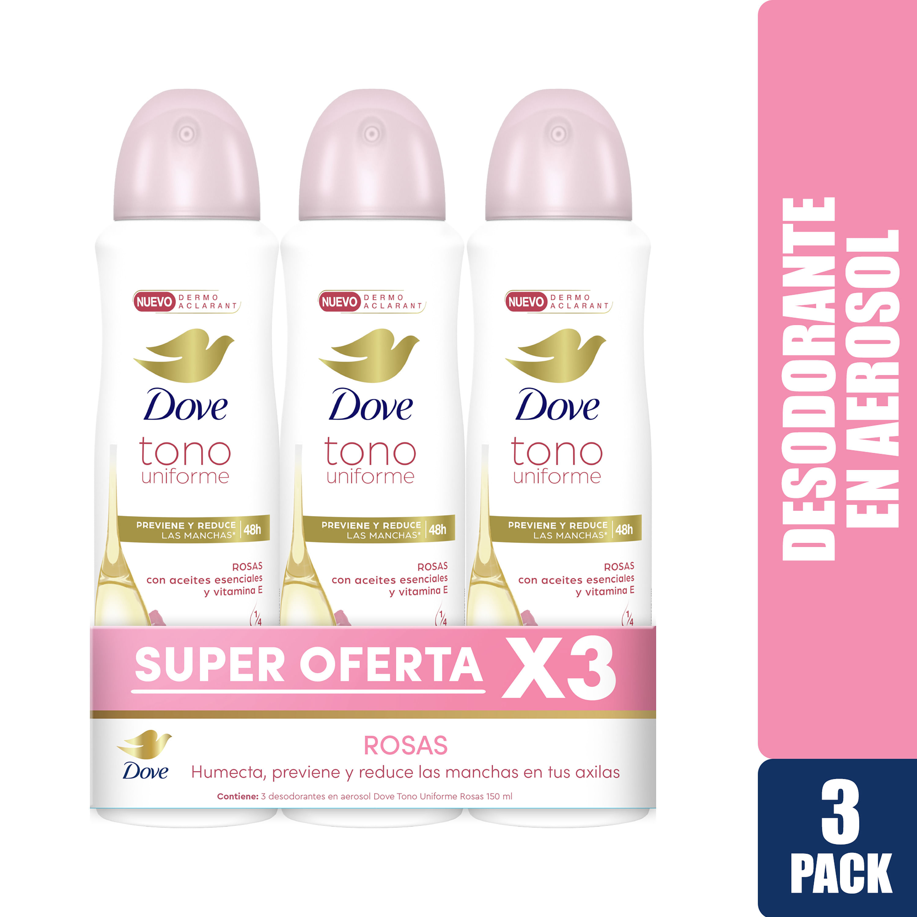 Desodorante-Dove-Dama-Tono-Uniforme-Rosas-Y-Vitamina-E-Aerosol-3-Pack-150ml-1-8503