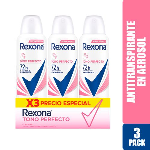 Desodorante Rexona Dama Tono Perfecto Aerosol 3 Pack - 150ml