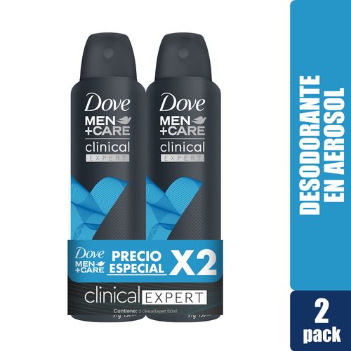 Desodorante Dove Men+Care Clinical Expert Aerosol 2 Pack - 91g