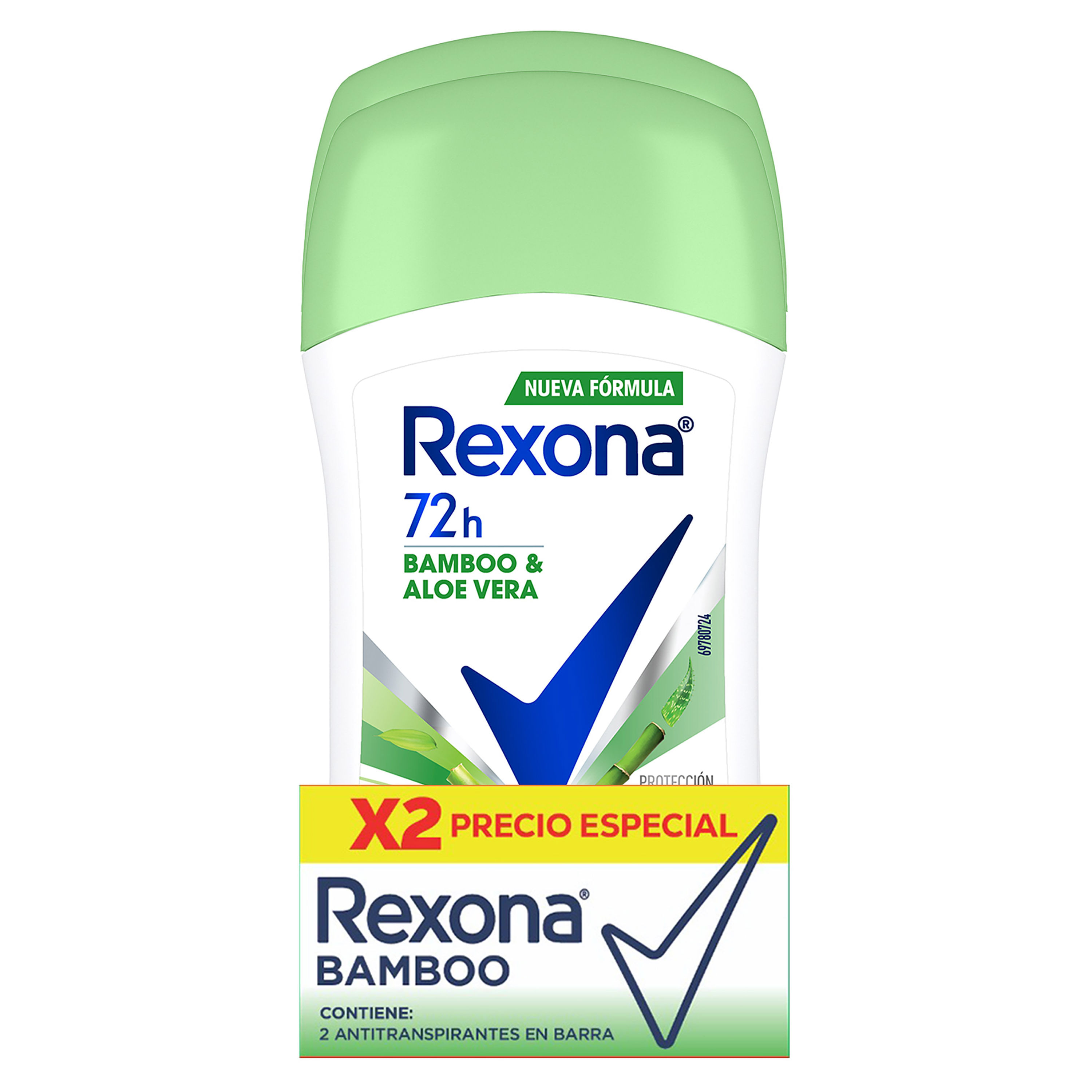 Comprar Desodorante Rexona Dama Bamboo Y Aloe Vera Barra 2 Pack - 45g
