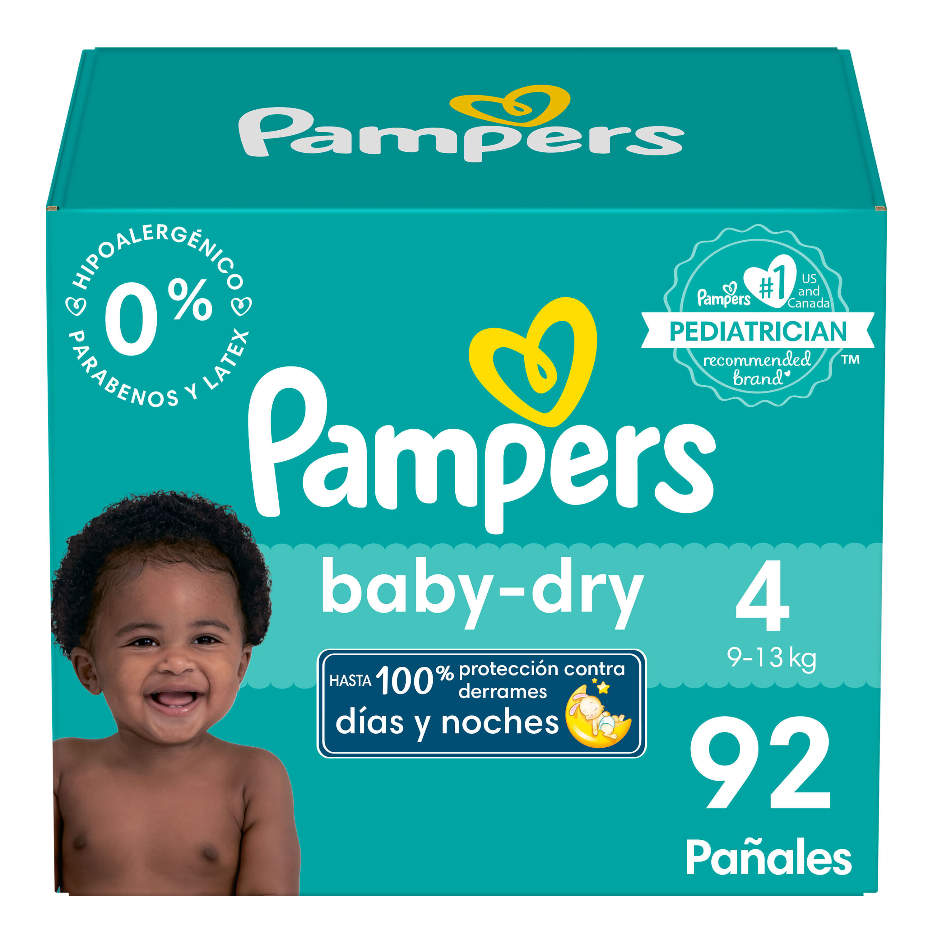 Pañales Pampers Baby-Dry, Talla 4, 9-13kg -46uds