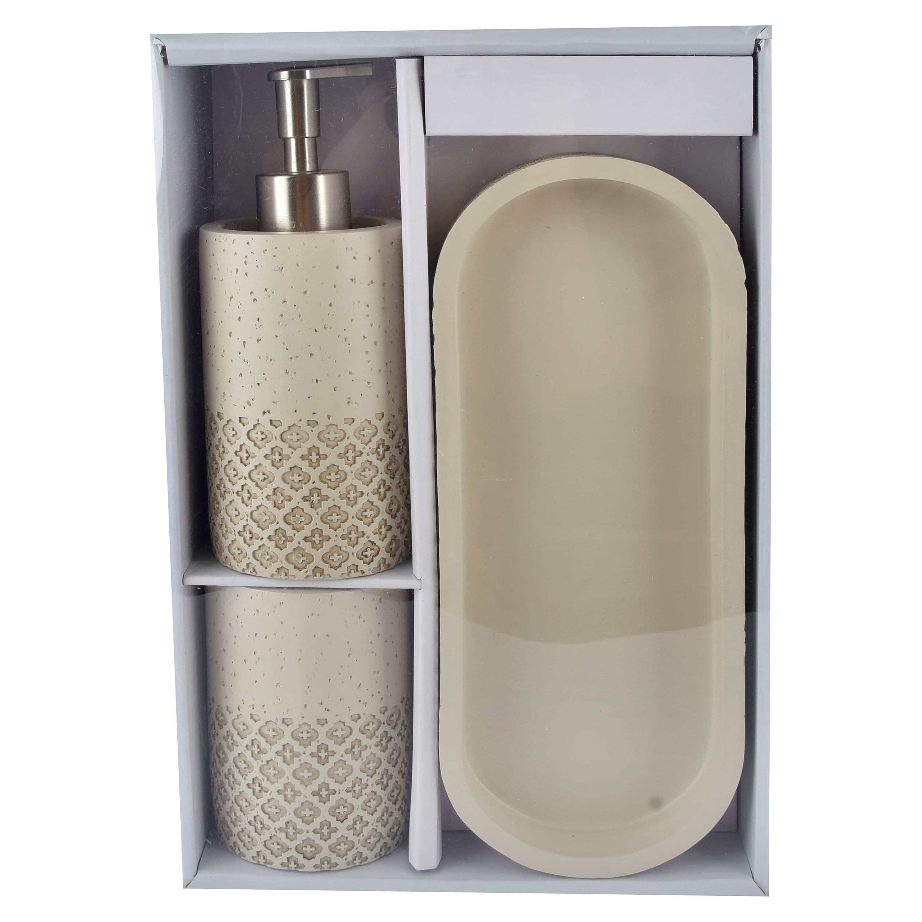 Comprar Set De Baño Mainstays De Ceramica Blanco-3 Piezas