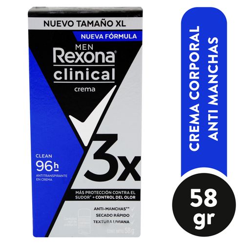 Desodorante Rexona Clinical Cream Clean Barra - 58g