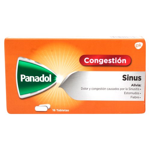 Tabletas Panadol Sinusitis 16 Unid