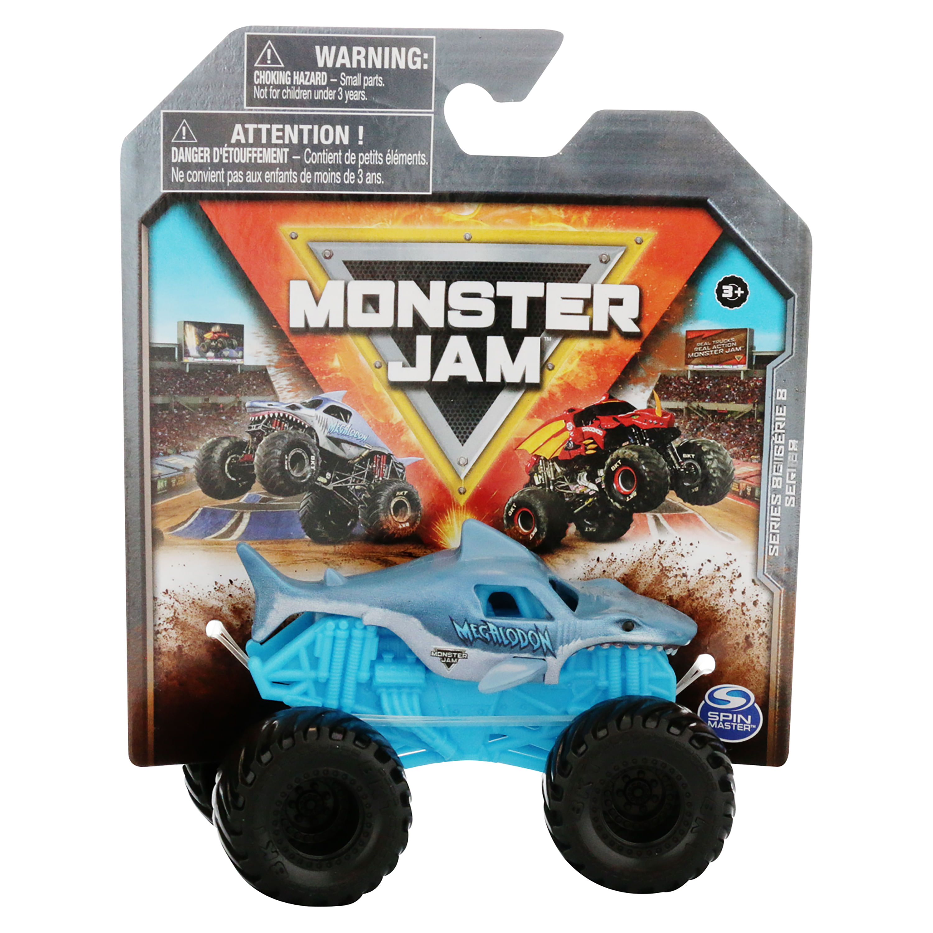  Expositor de autos de juguete de acrílico de 8 ranuras para  camiones Monster Jam, estuche de almacenamiento transparente con capacidad  para 8 troncos de Monster Jam, ranuras grandes, almacenamiento de 