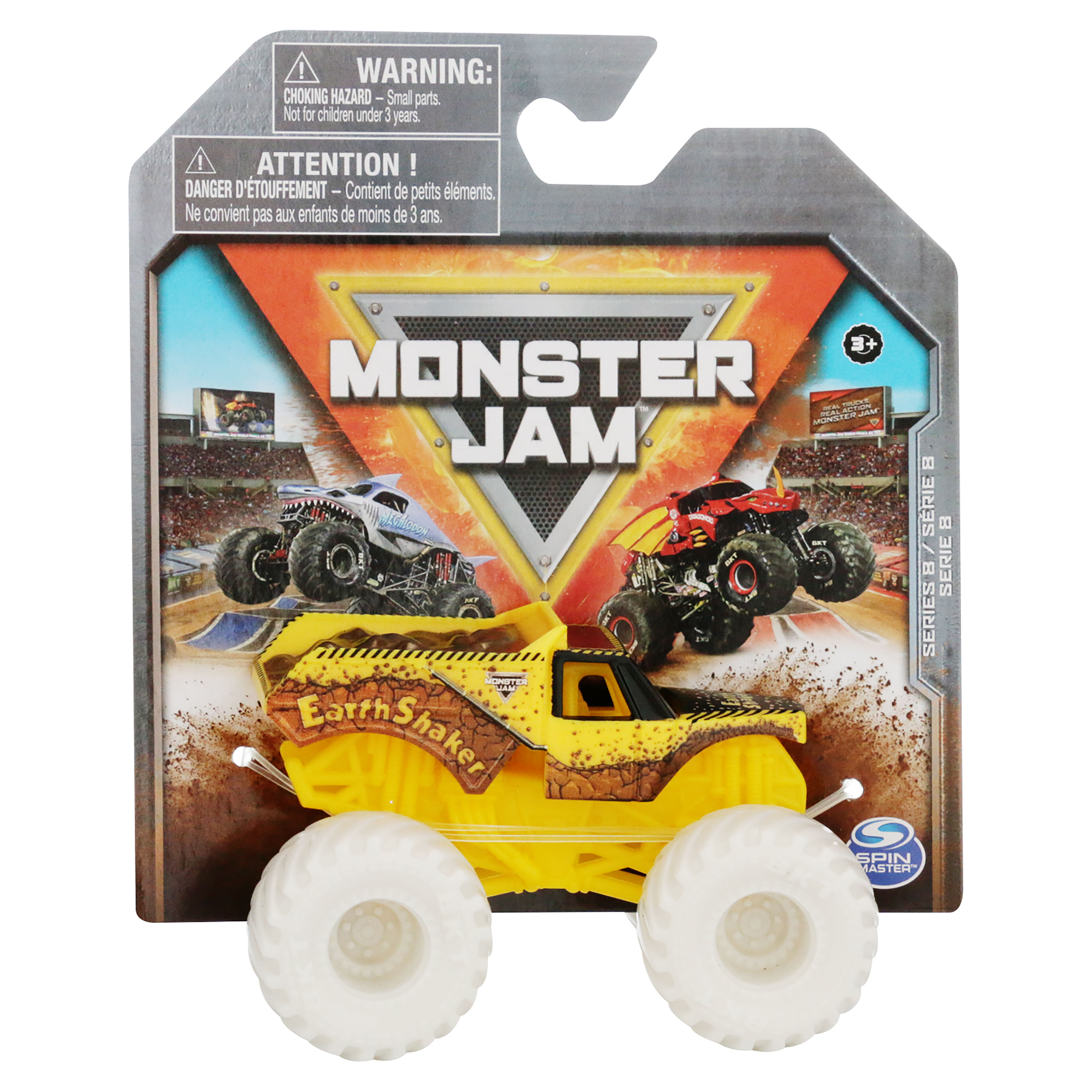  Expositor de autos de juguete de acrílico de 8 ranuras para  camiones Monster Jam, estuche de almacenamiento transparente con capacidad  para 8 troncos de Monster Jam, ranuras grandes, almacenamiento de 