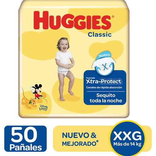 Pañales Huggies Classic Etapa 5/XXG, Más De 14kg - 50Uds