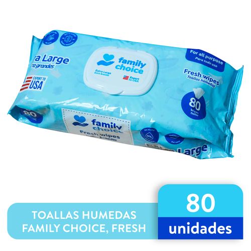 Toallas Humedas Family Choice, Fresh -80uds