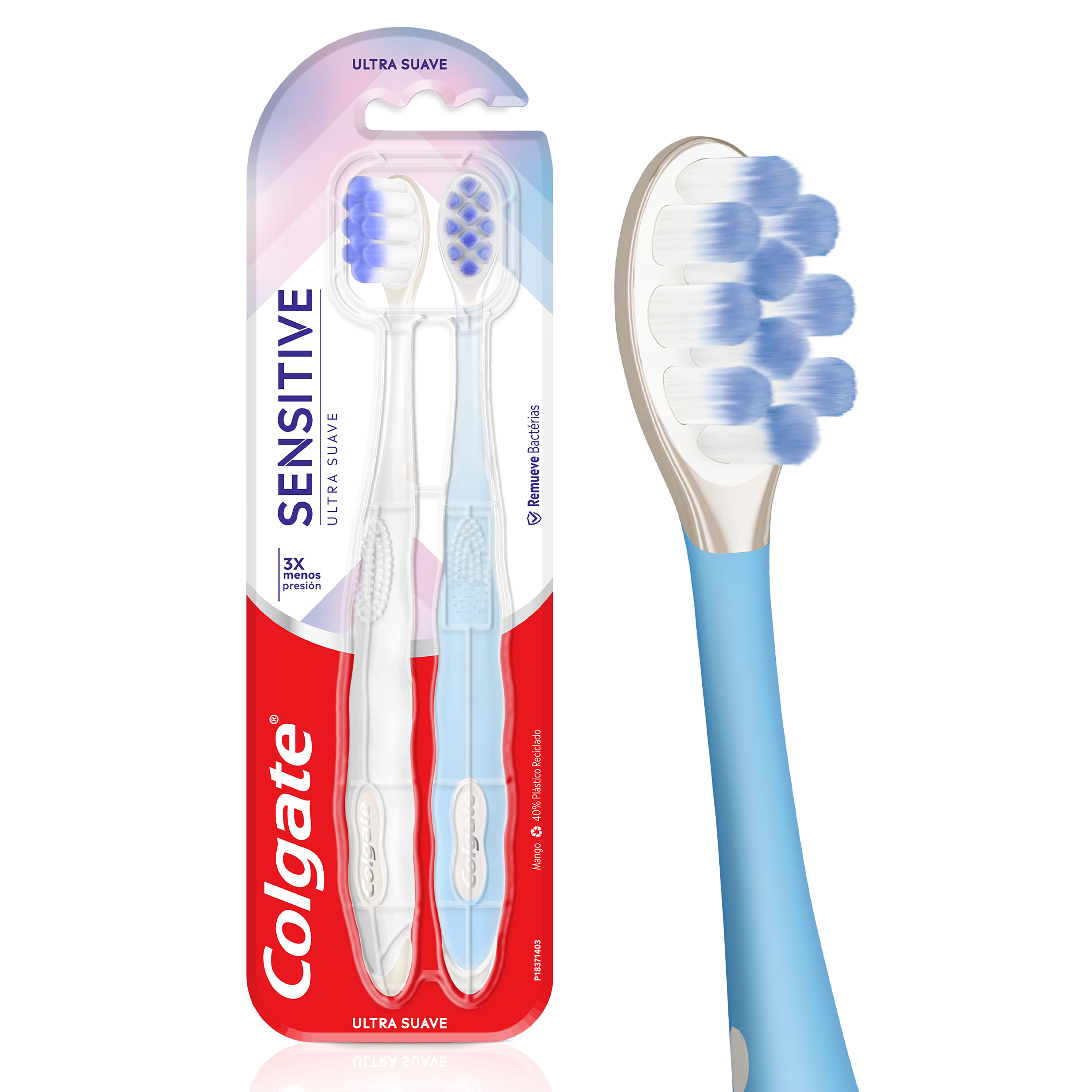 Cepillo de dientes suave adaptado a encías sensibles Sensitive Carrefour  Soft 1 ud.