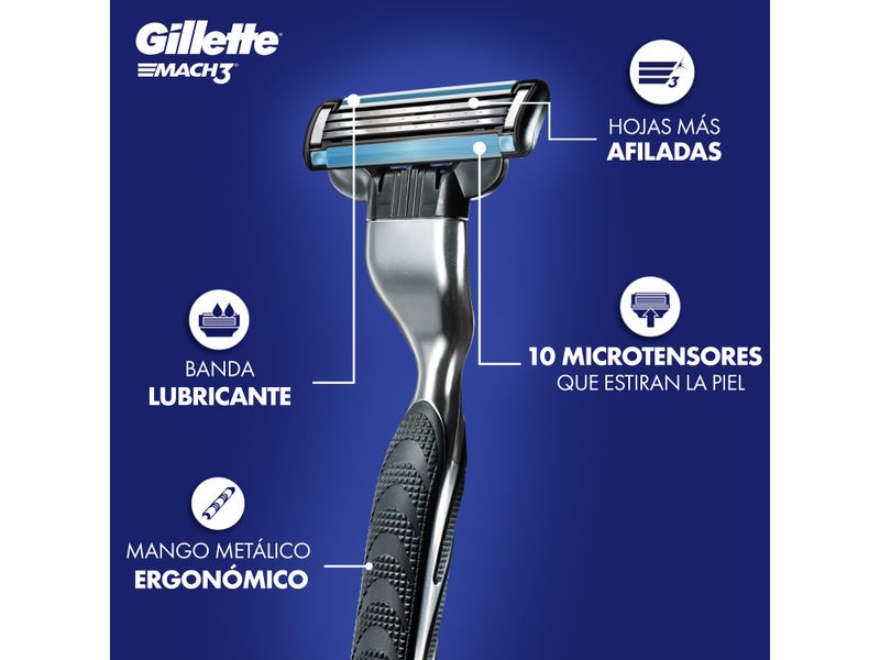 Afeitadora-Recargable-para-hombre-Gillette-Mach3-con-tres-hojas-m-s-fuertes-que-el-acero-1-unidad-2-13035