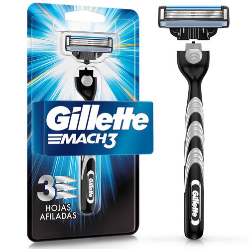 Afeitadora Recargable para hombre Gillette Mach3 con tres hojas más fuertes que el acero 1 unidad