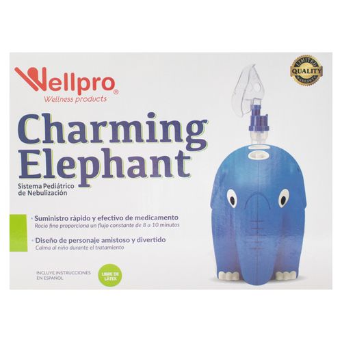 Nebulizador Pediátrico Wellpro Figura Elefante Azul