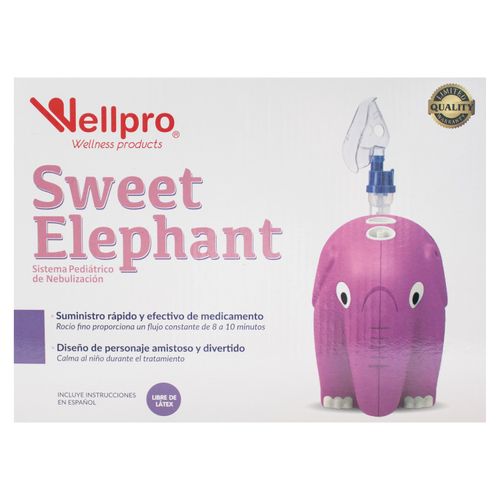 Nebulizador Pediátrico Wellpro Figura Elefante Rosado