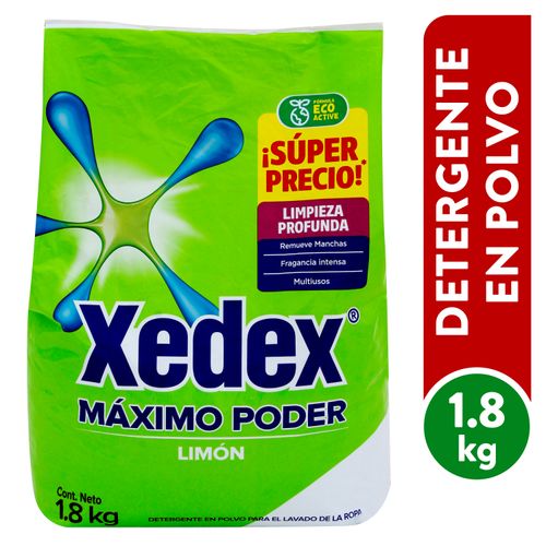 Detergente en Polvo Xedex Maxi Poder Limon - 1800gr